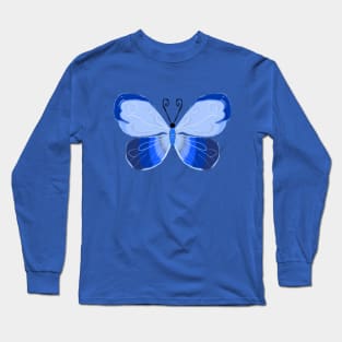 Sky-Blue Butterfly Long Sleeve T-Shirt